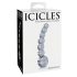 Icicles No. 66 - sklenené dildó s guľkami a ohybom - priehľadné