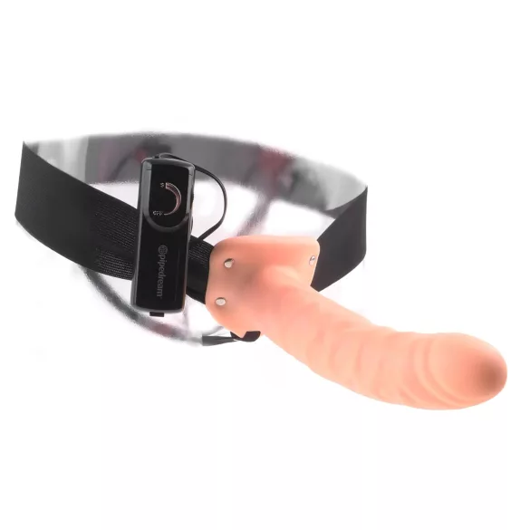 Pipedream - Fetish Strap-On 8 - pripínací, dutý vibrátor (prírodný)