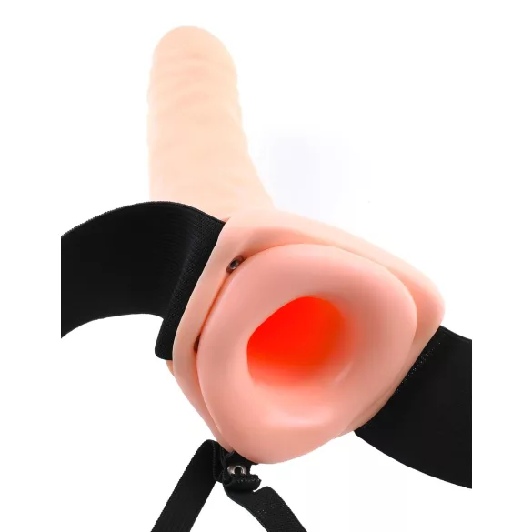 Pipedream - Fetish Strap-On 8 - pripínací, dutý vibrátor (prírodný)