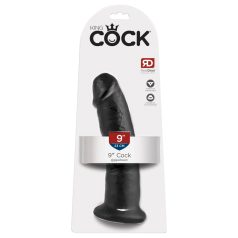 King Cock - realistický dildo s prísavkou - čierny 23 cm