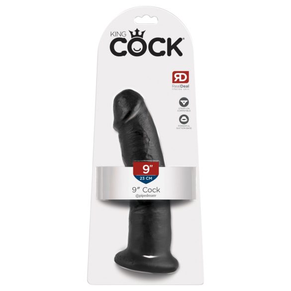 King Cock - realistický dildo s prísavkou - čierny 23 cm