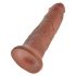King Cock 10 - veľký prísavný dildo (25cm) - tmavý prírodný