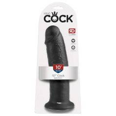 King Cock - realistický dildó s prísavkou - čierny 25 cm