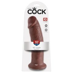   King Cock - realistický dildó s prísavkou - 25 cm - hnedý