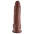 King Cock 9 - realistický dildo s prísavkou a semenníkmi - 23 cm - hnedé
