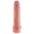 King Cock 11 - realistický dildo s prísavkou a semenníkmi - 28 cm - telová farba
