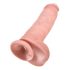 King Cock 11 - realistický dildo s prísavkou a semenníkmi - 28 cm - telová farba