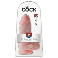   King Cock - dildó s prísavkou a semenníkmi - 23 cm - telová farba