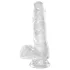 King Cock Clear - realistický dildo s prísavkou a semenníkmi 15 cm