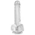 King Cock Clear - realistický dildo s prísavkou a semenníkmi 15 cm