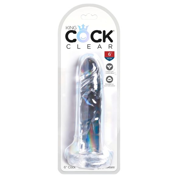King Cock Clear - realistický dildó s prísavkou 15 cm