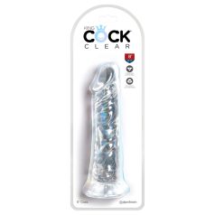   King Cock - realistický dildo s prísavkou - veľký - číry - 20 cm