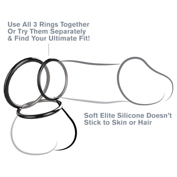 Fantasy C-Ringz - erekčný krúžok sada 3 ks - čierna