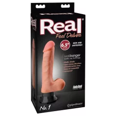   Real Feel Deluxe No.1 - realistický vibrátor s semenníkmi - telová farba