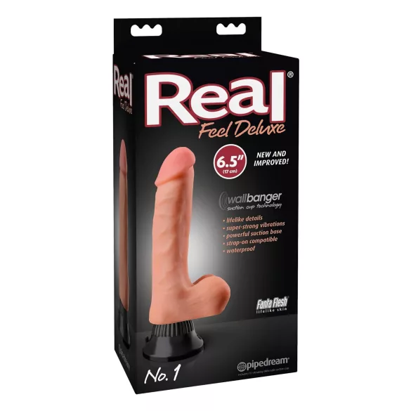 Real Feel Deluxe No.1 - realistický vibrátor s semenníkmi - telová farba