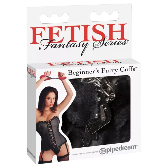 Fetish Fantasy - plyšové putá (čierne)