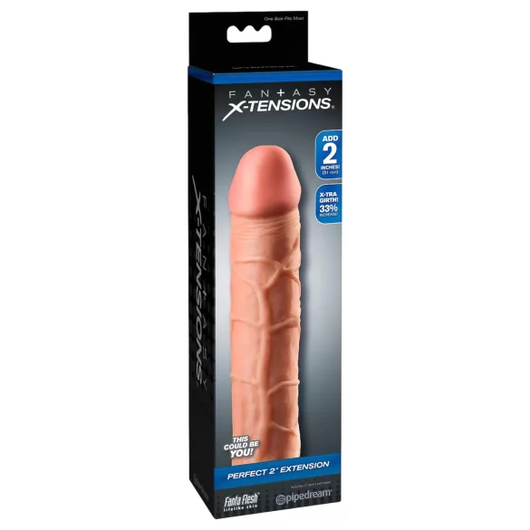 Pipedream - X-TENSION Perfect 2 - realistický návlek na penis (20,3 cm, telovej farby)