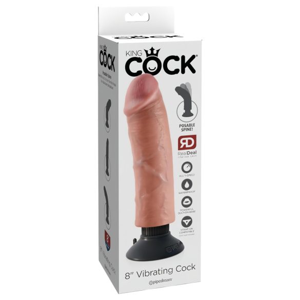 King Cock 8 - realistický ohybný vibrátor - 25 cm