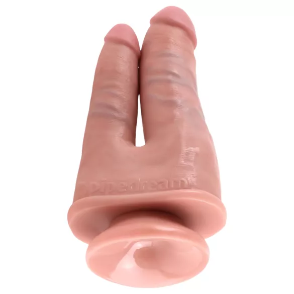 King Cock - dvojitý realistický dildó - dvojitá penetrácia - prírodná farba