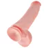 King Cock 15 - realistické dildo s prísavkou a semenníkmi - 38 cm - natur