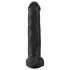 King Cock 15 - realistický dildo s prísavkou a semenníkmi - čierne 38 cm