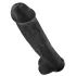 King Cock 15 - realistický dildo s prísavkou a semenníkmi - čierne 38 cm