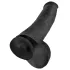 King Cock 15 - realistický dildo s prísavkou a semenníkmi - čierne 38 cm