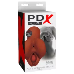   PDX Pick Your Pleasure - 2v1 realistický masturbátor (hnedý)
