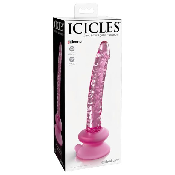 Icicles No. 86 - sklenené dildo s penisom - ružové