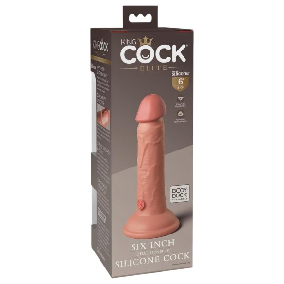 King Cock Elite 6 - realistický dildo s prísavkou - 15 cm - telová farba