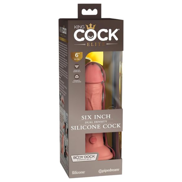 King Cock Elite 6 - realistický dildo s prísavkou - 15 cm - telová farba