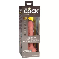   King Cock Elite 6 - vibrátor s prísavkou (15 cm) - telovej farby