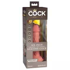   King Cock Elite 6 - realistický vibrátor 15 cm - tmavá prírodná farba