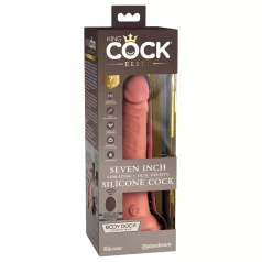   King Cock Elite 7 - vibrátor s prísavkou a diaľkovým ovládaním 18 cm - natur
