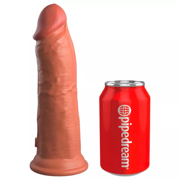 King Cock Elite 8 - realistický vibrátor 20 cm - tmavá farba