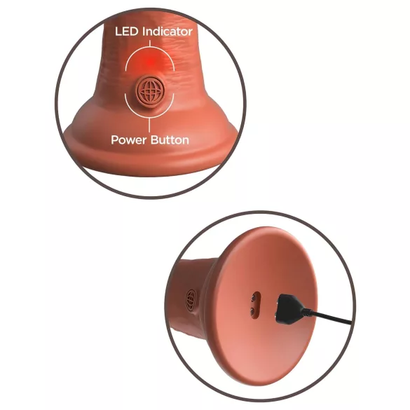 King Cock Elite 8 - realistický vibrátor 20 cm - tmavá farba