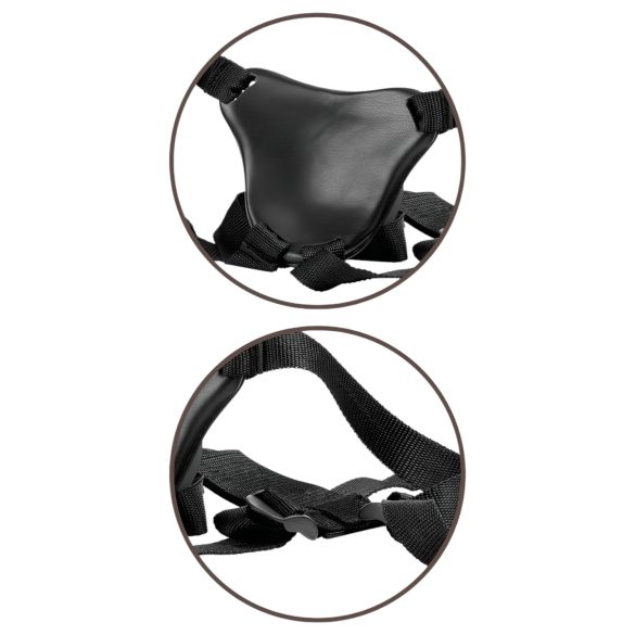 King Cock Elite - pripínací postroj s dildom - pohodlný dizajn - hnedý