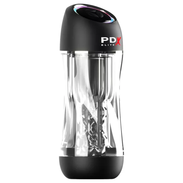 PDX ViewTube Pro - sací-vibračný masturbátor (čierny)