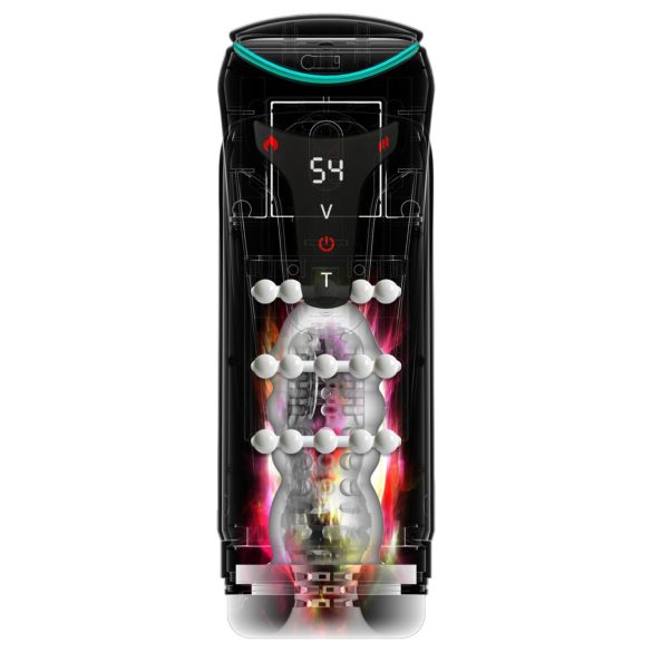 PDX Elite Moto-Bator Pro - automatický masturbátor s výhrevom a perlami - čierny