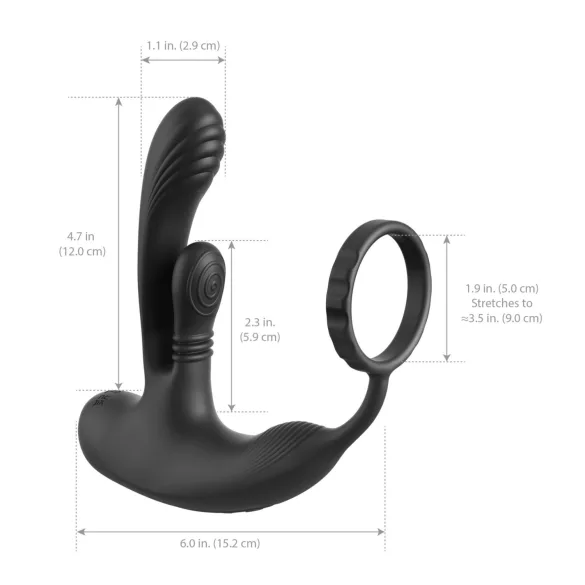 Anal Fantasy Ass-Gasm IntiMotion - análny a prostatický vibrátor (čierny)