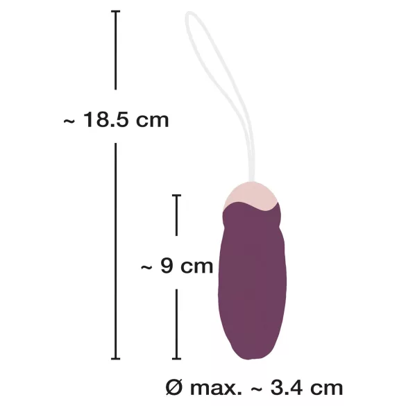 Javida - vibro vajíčko s diaľkovým ovládaním a rotujúcimi perličkami - fialové