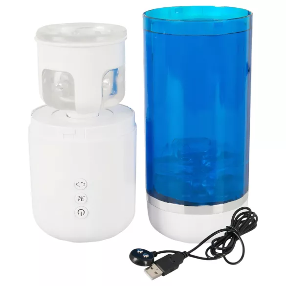 You2Toys - automatický masturbátor s rotáciou a tlakom - modro-biely