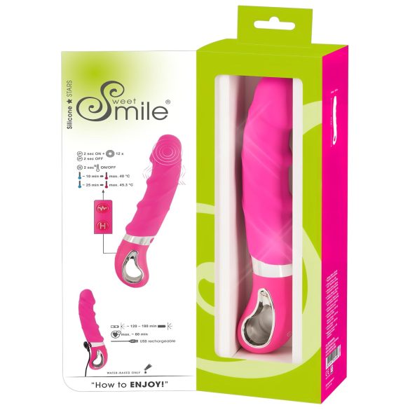 SMILE Soft - vibrátor s ohrevom - nabíjateľný - ružový