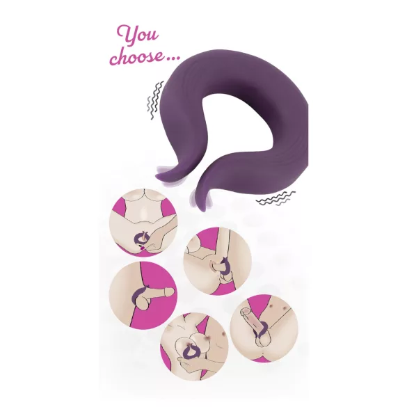 Couples Choice - vibračný erekčný krúžok pre páry - 2 motory - fialový