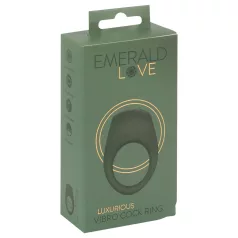   Emerald Love - vibračný erekčný krúžok na penis - dobíjací, vodotesný, zelený