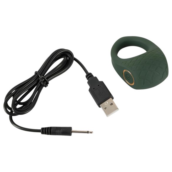 Emerald Love - vibračný erekčný krúžok na penis - dobíjací, vodotesný, zelený