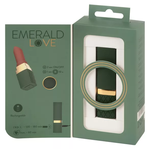 Emerald Love - akumulátorový, vodotesný vibrátor v tvare rúžu (červený)