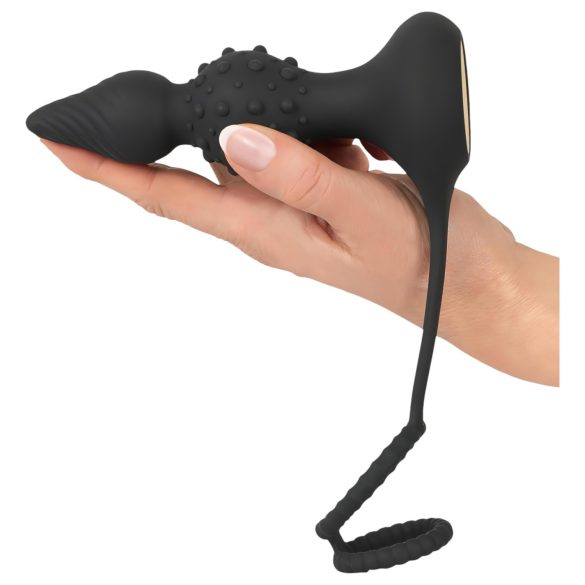 Rebel 2in1 - nabíjacie análne vibrátor s krúžkom na penis (čierny)