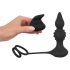 Rebel 2in1 - nabíjacie análne vibrátor s krúžkom na penis (čierny)