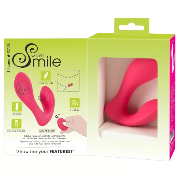 SMILE - vibračné nohavičky - diaľkové ovládanie, nabíjateľné, ružové